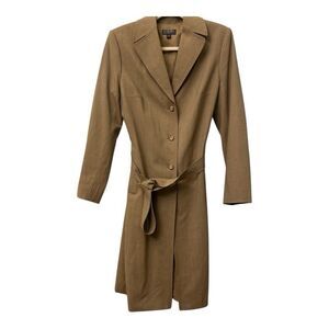 Classiques Entier Nordstrom‎ Wool Lightweight LengthTrench Coat Dress Tan Size 6